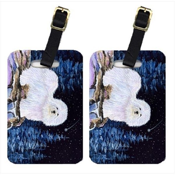 Carolines Treasures SS8437BT Starry Night Coton De Tulear Luggage Tags - Pair Of 2, Carolines Treasures, Mfr#: SS8437BT